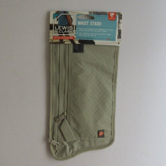 Lewis N Clark RFID-Block Waist Stash Travel Hidden Travel Wallet Taupe 1268 NWT - Picture 1 of 11